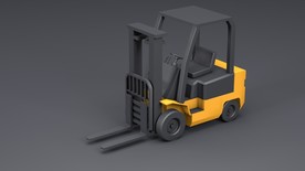 C4D卡通叉车模型