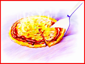 披萨 手绘