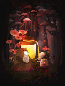 梦觉创意小清新动物合成海报设计