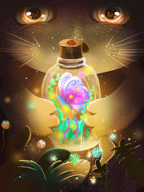 梦觉创意小清新动物合成海报设计