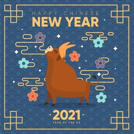 牛 新年展板背景