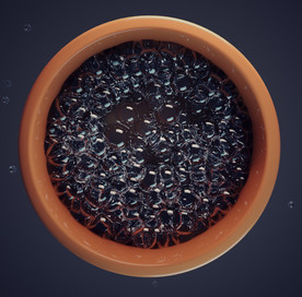 C4D模型咖啡泡泡牛奶饮料