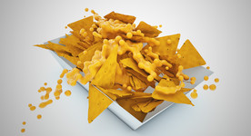 C4D 模零食饼干薯片广告碎片