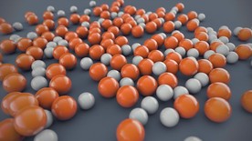 C4D 模型抽象几何橙色大理石