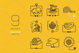 农业货车收割机汽油嘴农民图标