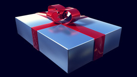 C4D 模型锡箔礼盒银色礼物