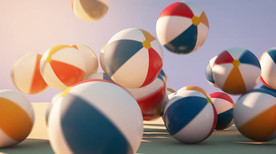 C4D 模型 动画掉落的海滩球