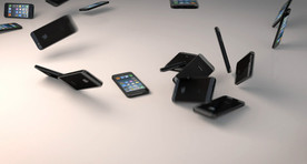 C4D 模型动画掉落的苹果手机