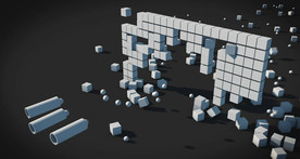 C4D 模型 射击子弹墙壁砖头