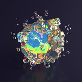 C4D 模型 一团水珠润滑油泡