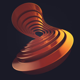 C4D 模型橘红色的抽象图形