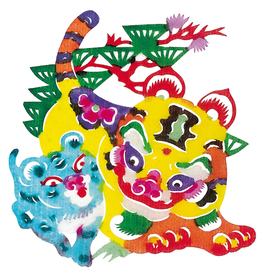 吉祥动物剪纸
