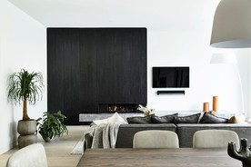 黑色电视背景墙