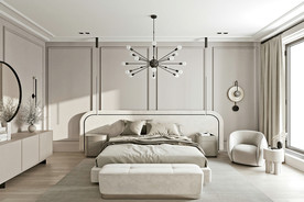 米灰色轻奢卧室