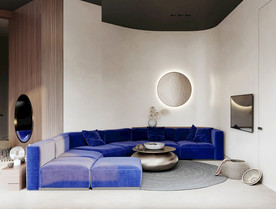 蓝色异型客厅