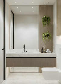 自然配色的洗手台