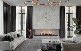 轻奢北欧壁炉客厅