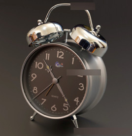 C4D模型 不锈钢闹钟