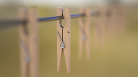 C4D 模型 衣服夹子 晾衣架