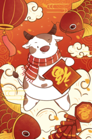 新年新春除夕海报牛年