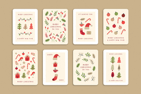 圣诞小元素圣诞节袜子小清新卡片