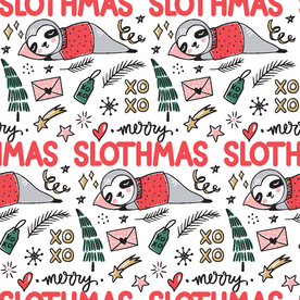 圣诞无缝背景树獭圣诞元素