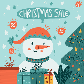 圣诞雪人背景圣诞节日元素