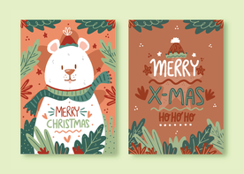 圣诞卡通节日元素圣诞贺卡背景