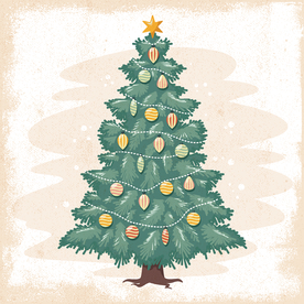 圣诞树圣诞节日元素矢量