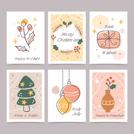 圣诞元素卡通贺卡