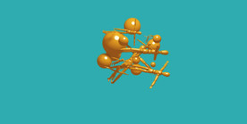 C4D 模型翻滚 木头人