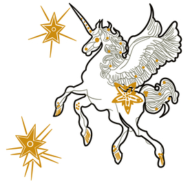 独角兽  马  T恤 星星