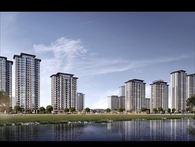 小区别墅洋房排屋园林景观沿河