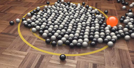 C4D 模型 圆圈撞击的小球