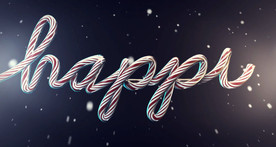 C4D 模型圣诞节下雪糖果字体