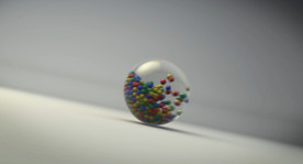 C4D 模型动画滚动的玻璃珠