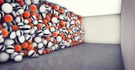 C4D 模型动画室内球体