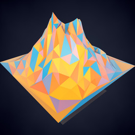 C4D 模型动画低面体山