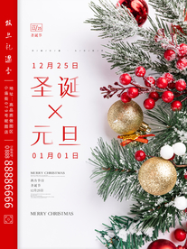 创意简约双旦促销圣诞元旦双节