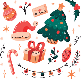 圣诞元素圣诞礼物圣诞树铃铛