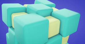 C4D 模型动画生长的方块魔方