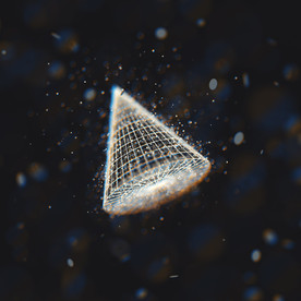 C4D 模型线条线性椎体晶格