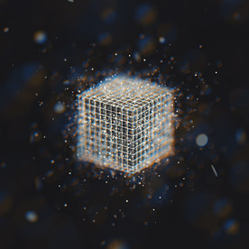 C4D 模型线条线性方块晶格