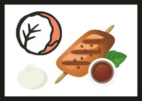 卡通美食餐饮
