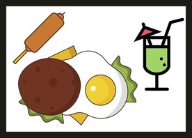 卡通美食餐饮