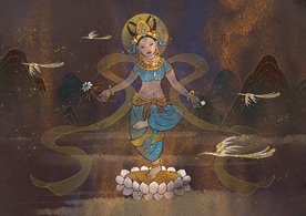 敦煌壁画传统复古背景海报素材