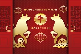 牛 新年展板背景