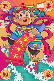 新年新春除夕海报牛年