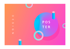 圆形圆环圆柱渐变背景