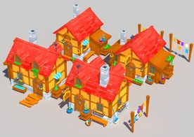 C4D 模型 古堡 城堡建筑